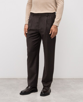Agnona Brown wool pants T709U3YU1142