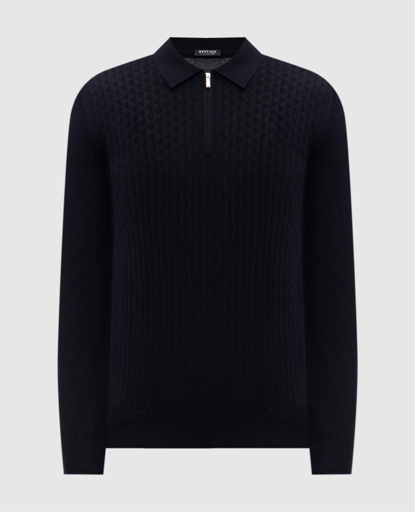 

Blue wool and silk patterned polo shirt Bertolo Cashmere