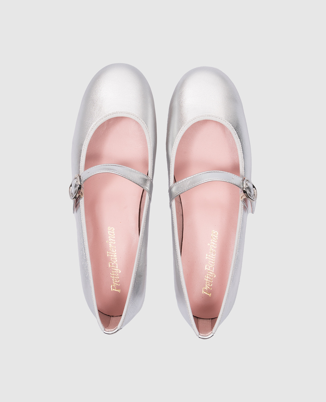 Children's leather silver ballet shoes Hermione Pretty Ballerinas 4