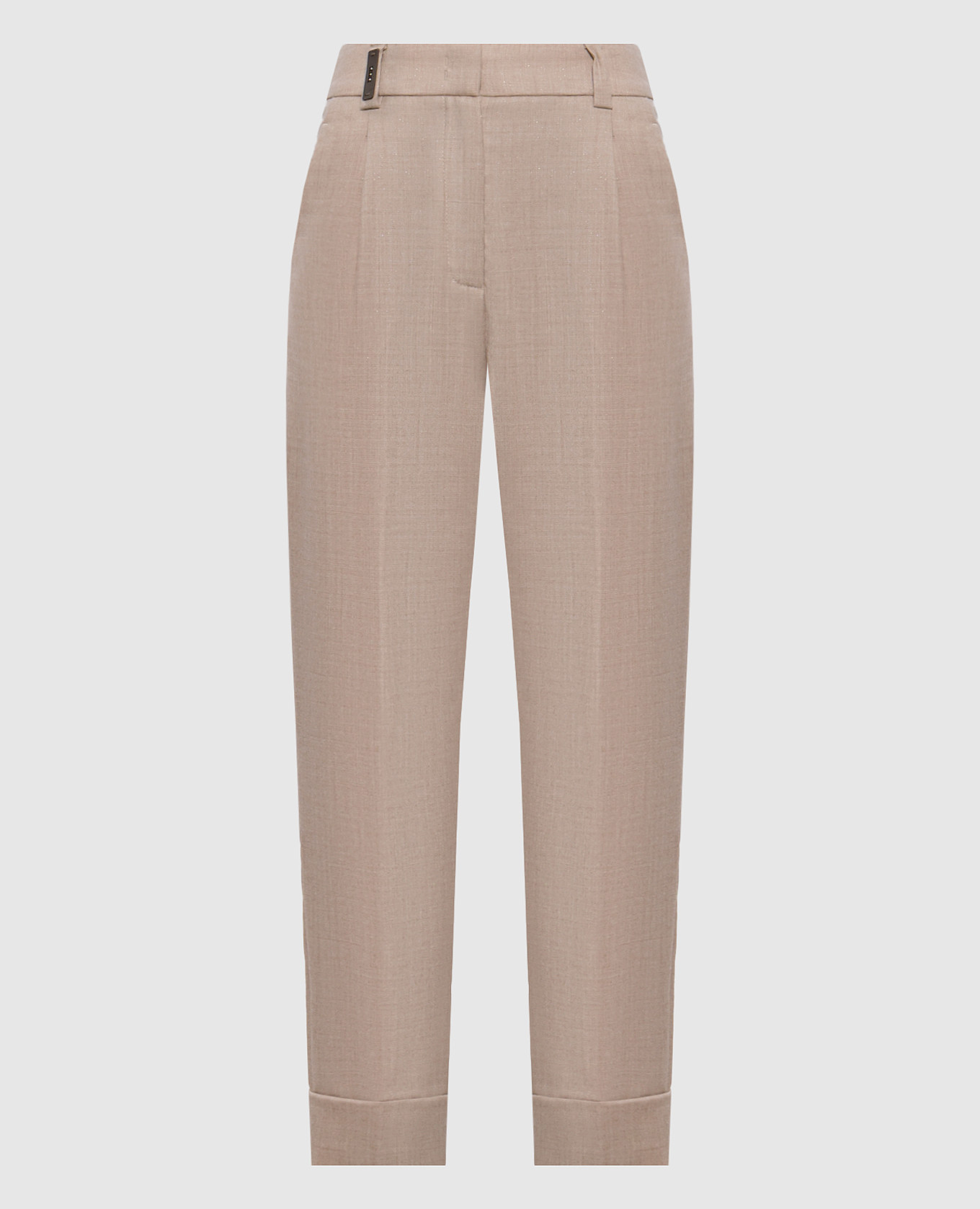 

Beige pants made of wool with lurex Peserico
