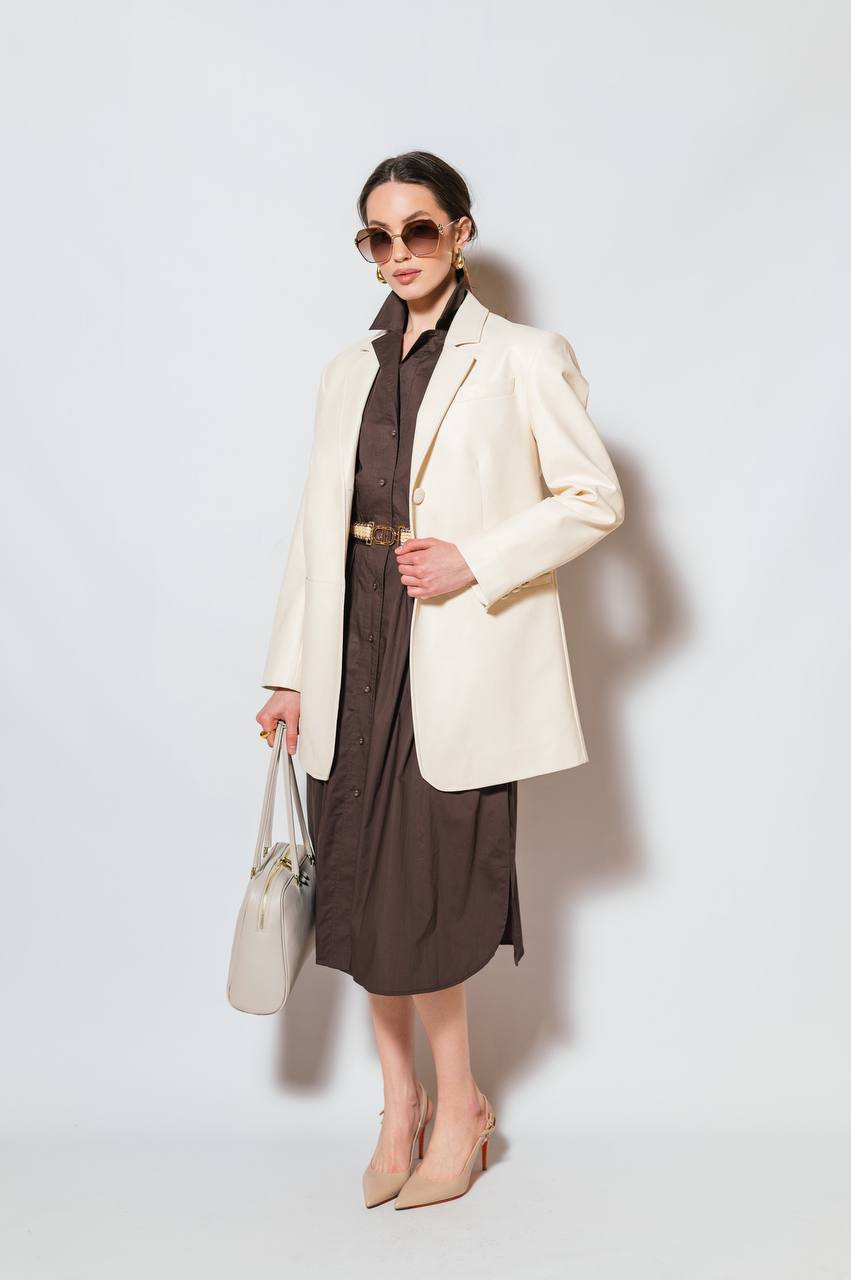 

Beige jacket with logo Twinset