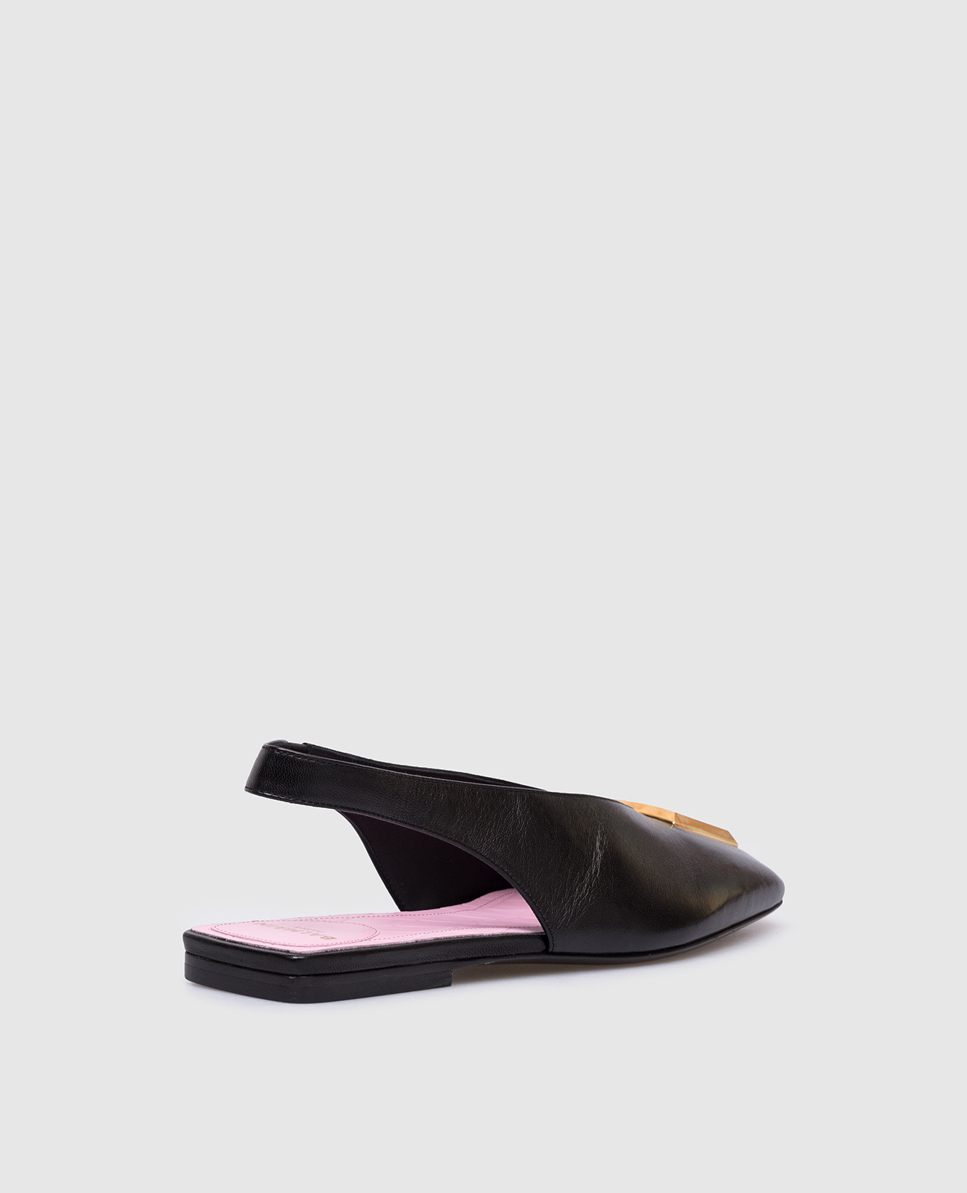 Black leather slingbacks with metal monogram Balmain 3