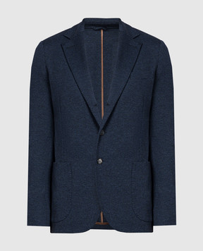 Enrico Mandelli Blue jacket with wool A8T5215324