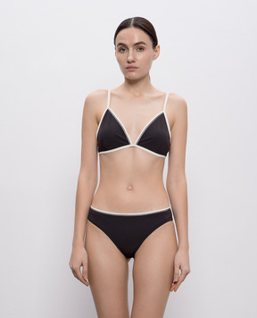 Brunello Cucinelli Brown swimsuit bodice with monil chain ML902VS189