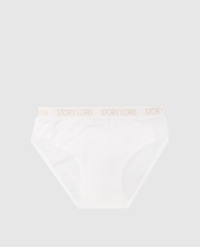 Story Loris Children's white panties with a logo 25377816
