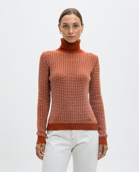 Enrico Mandelli Orange patterned cashmere sweater A9KD835519