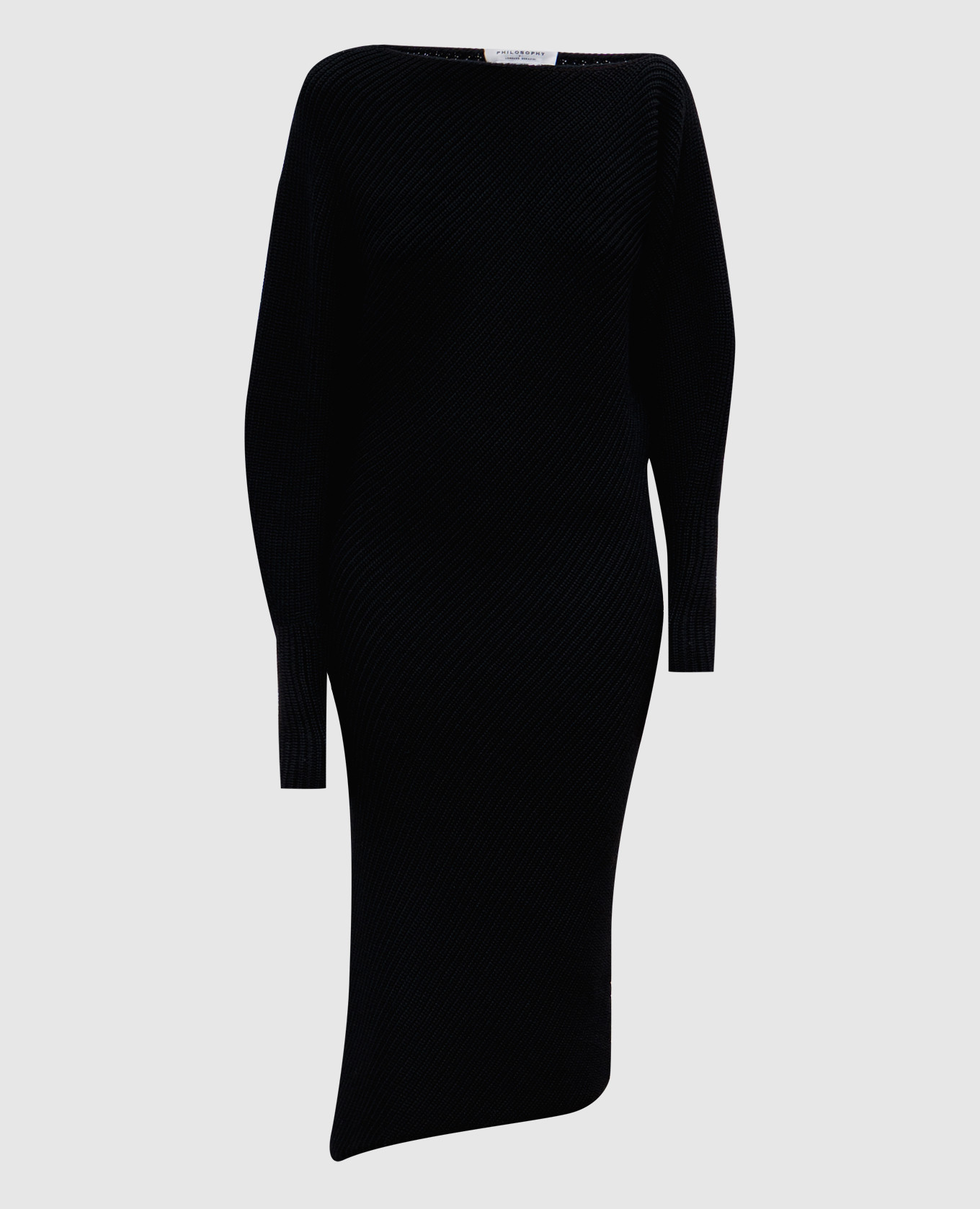 

Black dress of asymmetrical cut with wool Philosophy di Lorenzo Serafini