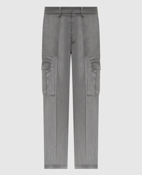 Stefano Ricci Grey wool cargo pants M1T5300181W0036T
