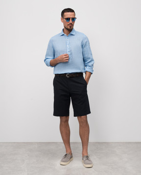 Enrico Mandelli Blue linen shirt 0SPORT5711
