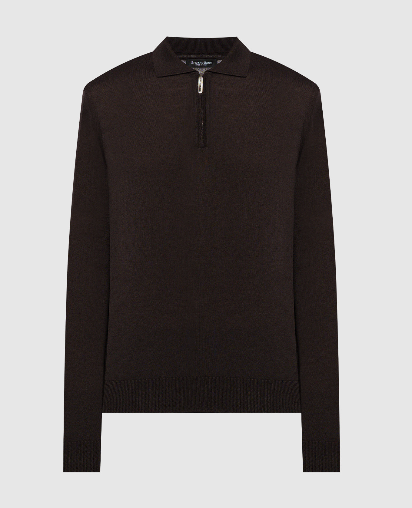 

Brown cashmere and silk polo shirt Stefano Ricci