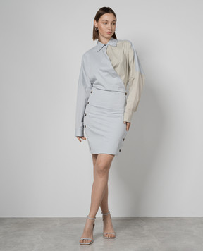 Philosophy di Lorenzo Serafini Blue striped shirt dress A04472117