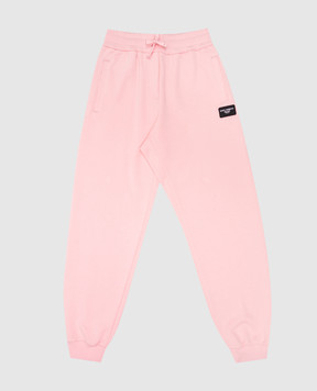 Dolce&Gabbana Kids' pink joggers with logo patch L5JPD7G7M4V36