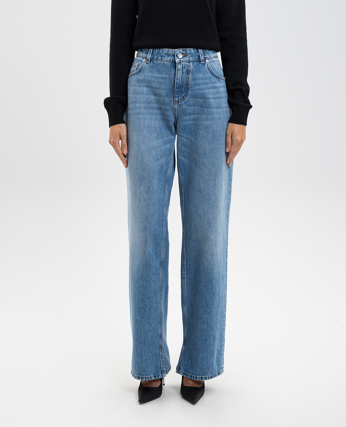 

Blue jeans with slits Dolce&Gabbana, Light blue