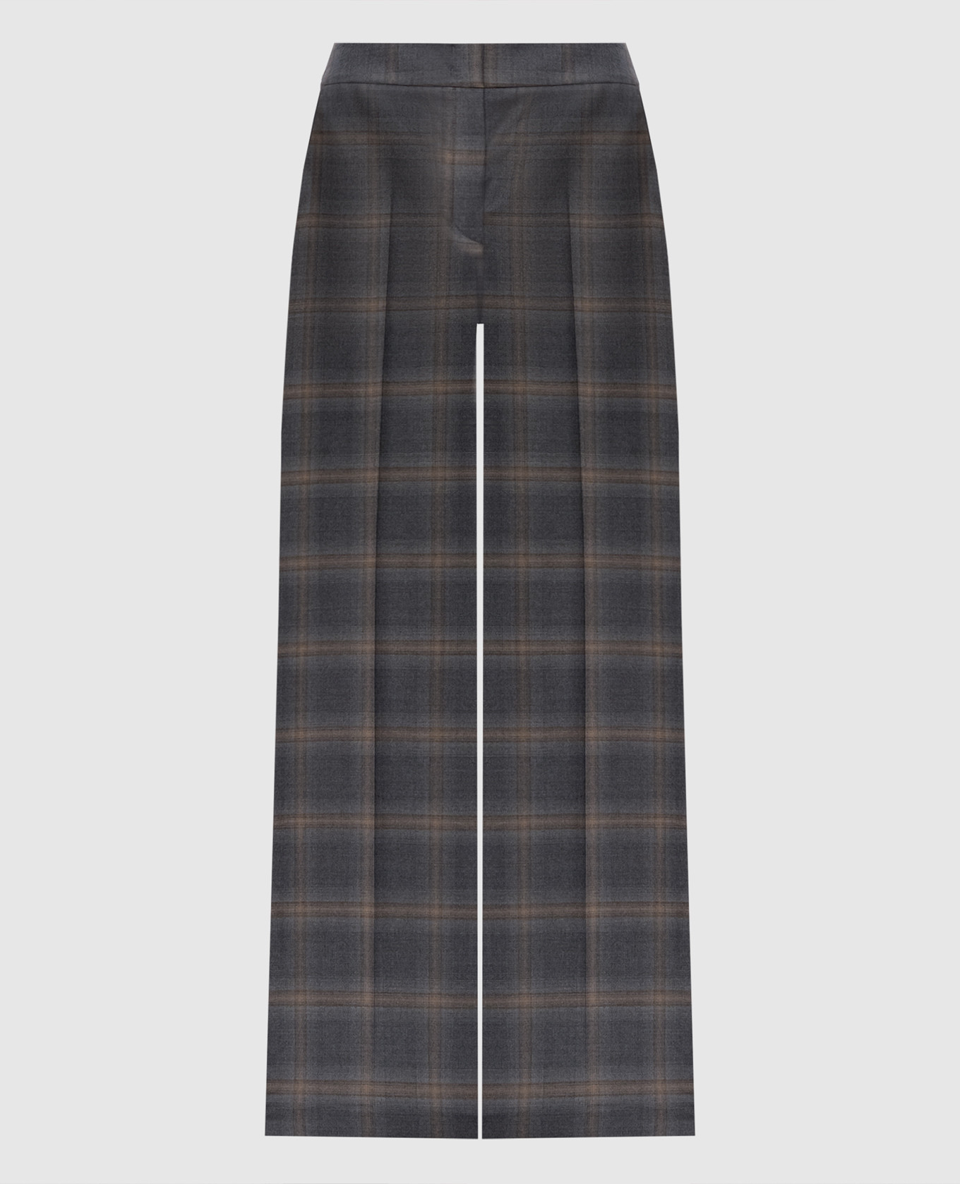 Gray wool checked pants Peserico