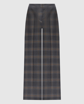 Peserico Gray wool checked pants A0456904457