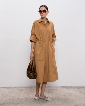 Babe Pay Pls Brown midi shirt dress 0D62490515