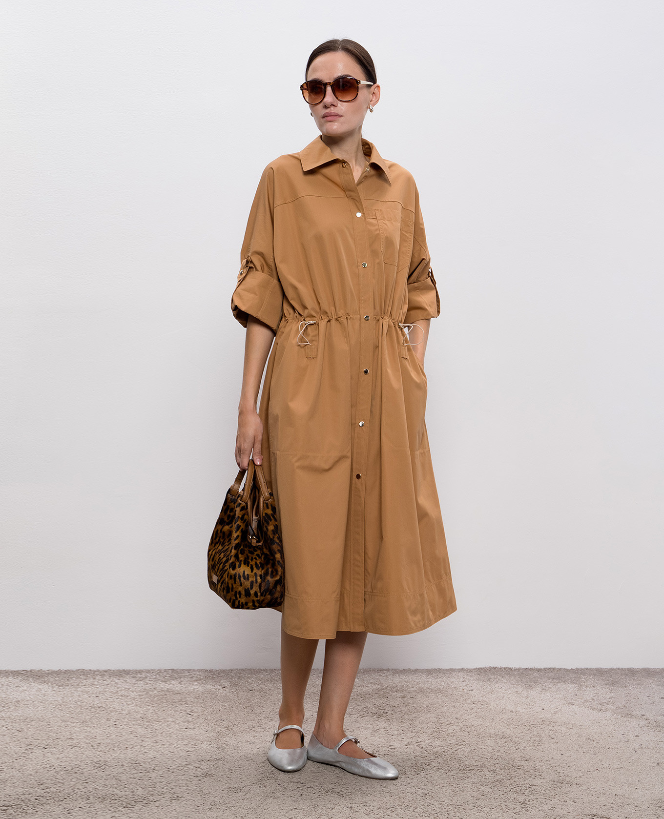 Brown midi shirt dress Babe Pay Pls 2