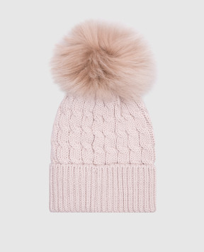 Moncler Grenoble Pink hat made of wool with a pompon J20983B000080402A