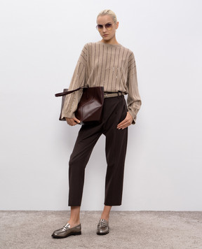 Brunello Cucinelli Beige cashmere sweater with sequins M12215100