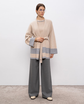 Max Mara DENARO grey wool flared trousers DENARO