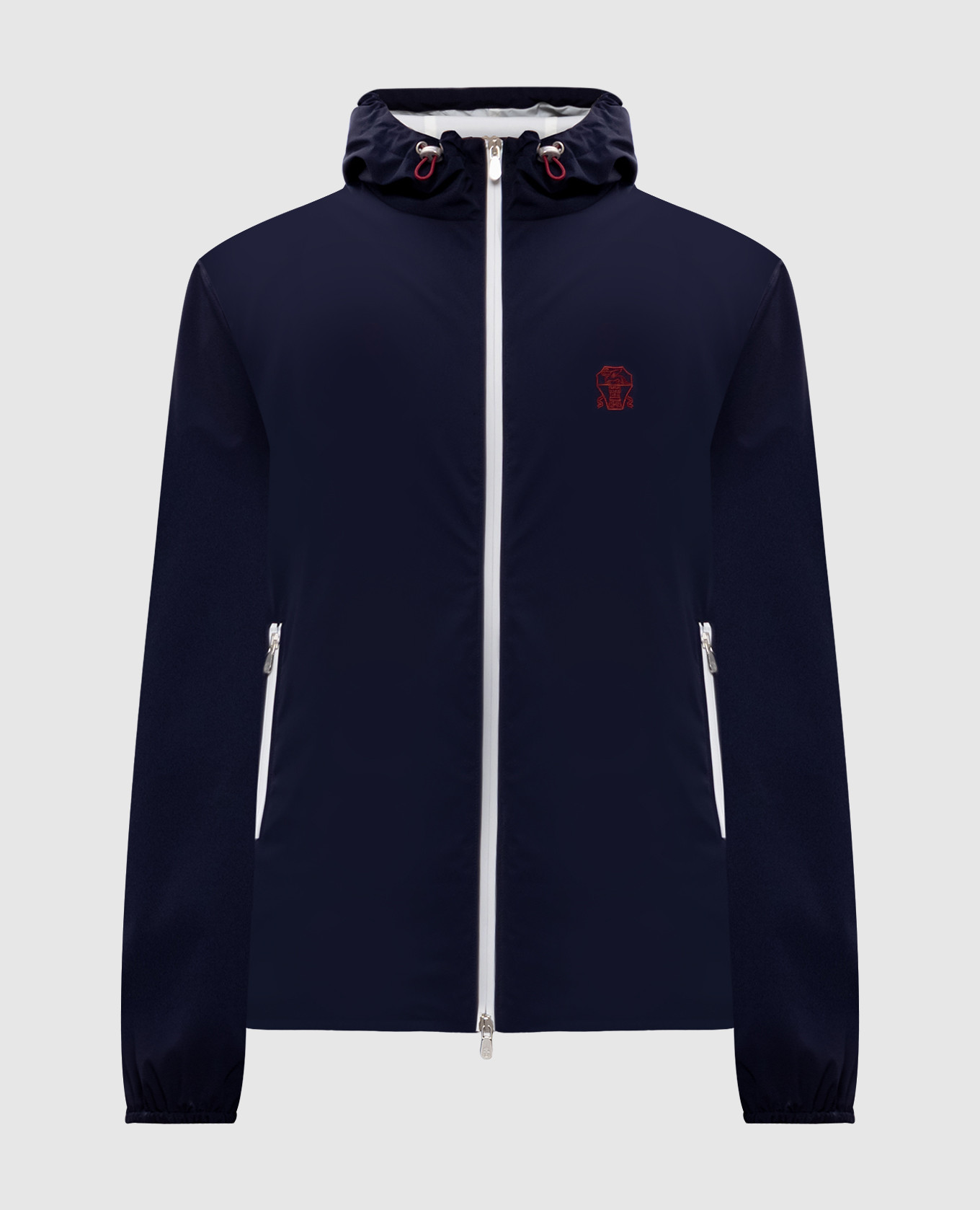 

Blue sports jacket with embroidered emblem Brunello Cucinelli