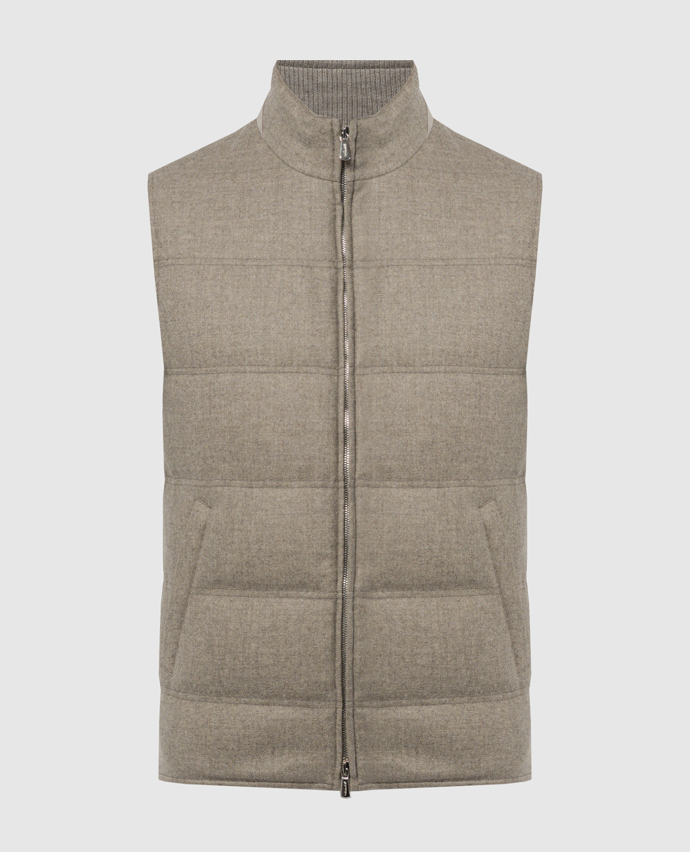 

Gray down vest made of wool and cashmere Enrico Mandelli, Grey
