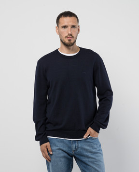 A.P.C Blue wool jumper with logo embroidery WVAWMH23285