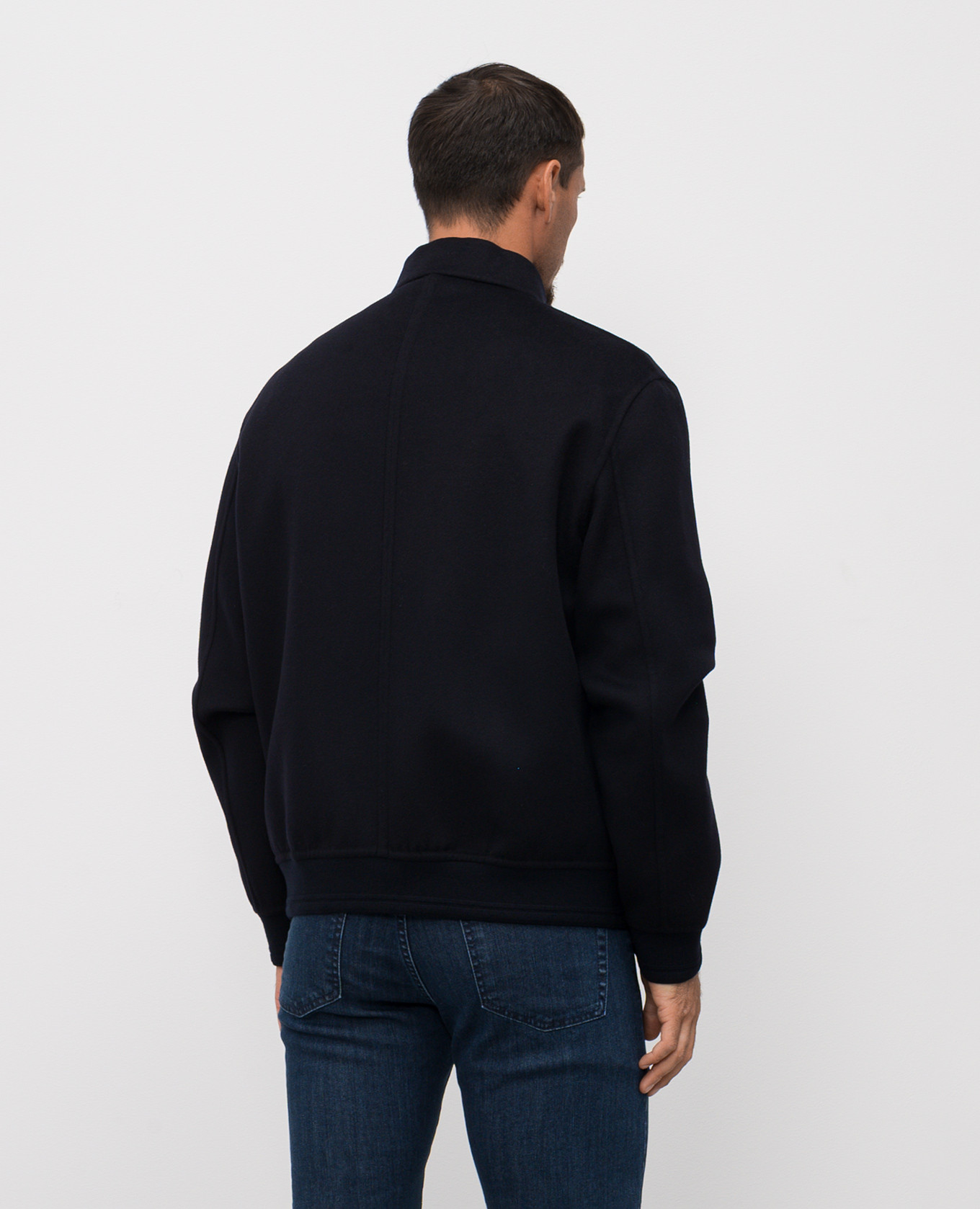 

Blue wool and cashmere bomber jacket with removable vest Canali