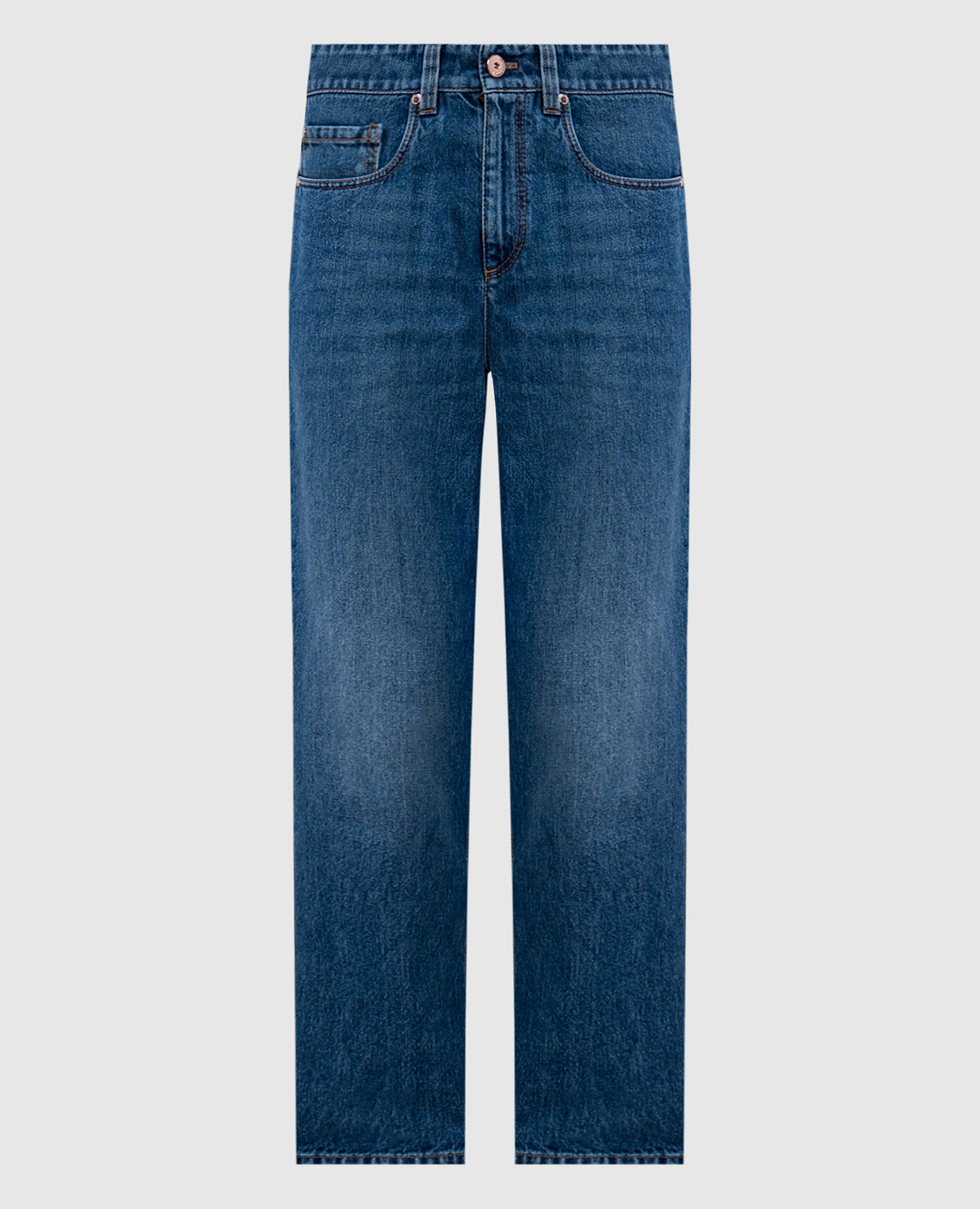 

Blue distressed jeans with monil chain Brunello Cucinelli