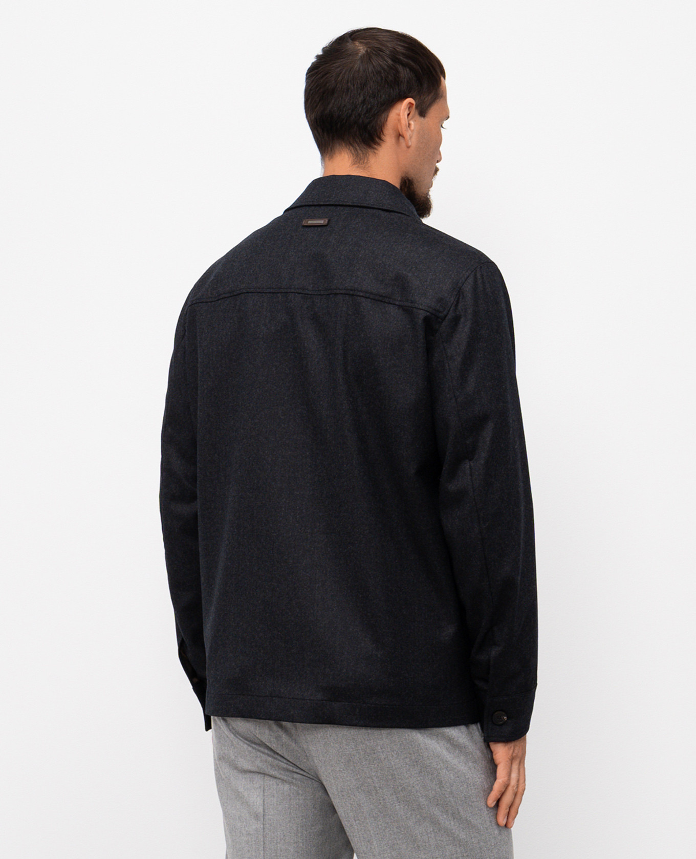 

Gray wool shirt Peserico, Grey