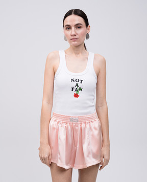 SSHEENA White ribbed top with "Not a fan" print 25SSTAMARATS25010
