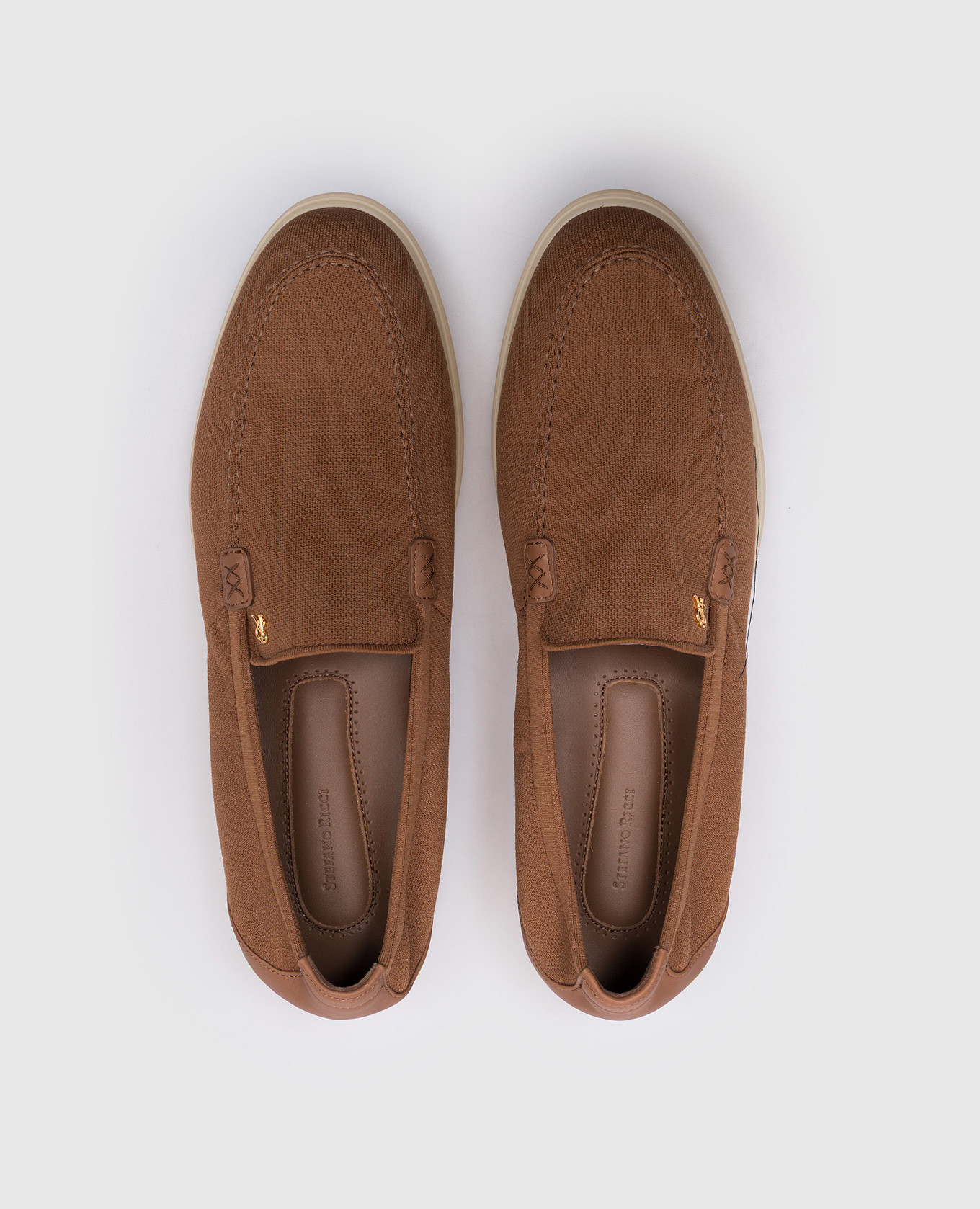 

Brown loafers with monogram logo Stefano Ricci