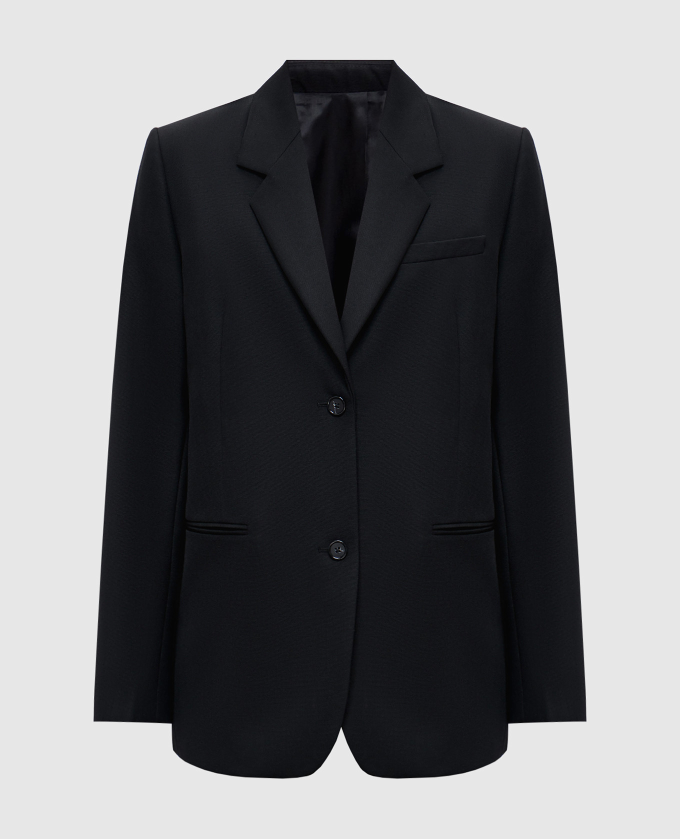 Toteme Black jacket with straight cut wool