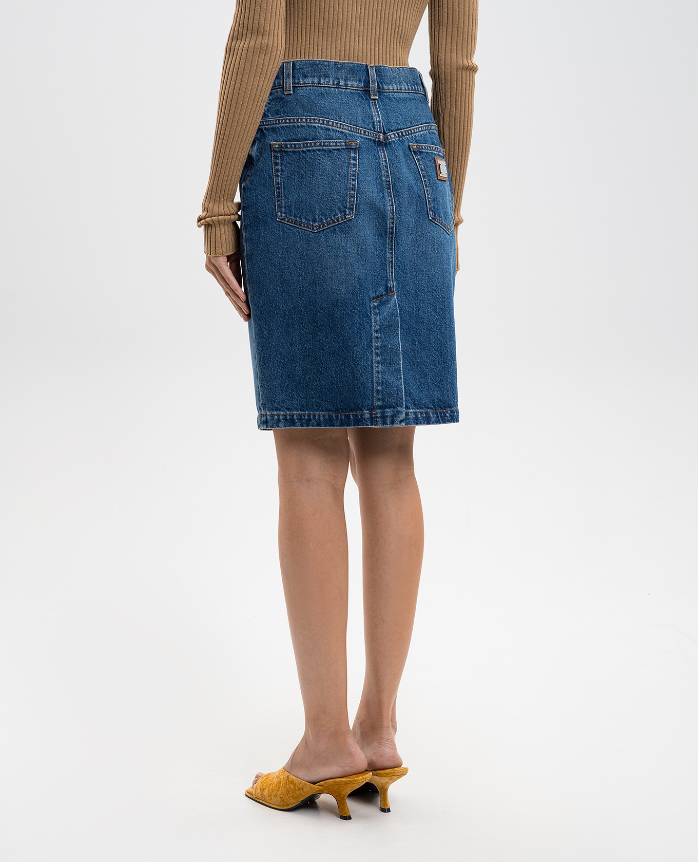 

Blue denim skirt with logo Dolce&Gabbana