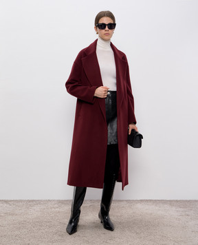 Heresis Burgundy wool coat with a smell G70120D150