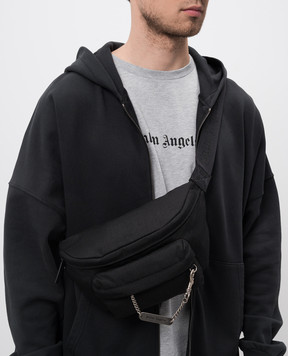 Palm Angels Black logo waist bag PMNO00AS25FAB001