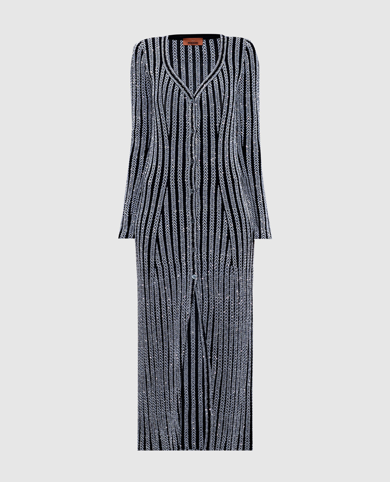 

Black elongated cardigan in a stripe with sequins Missoni