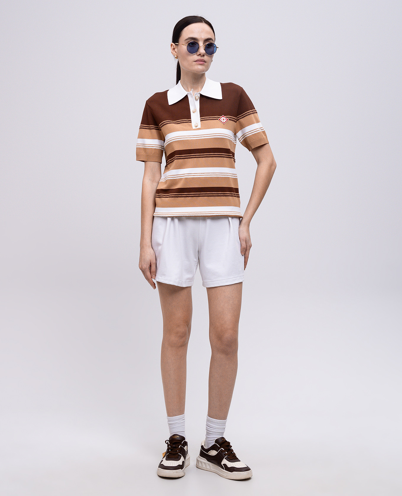 

Brown Chicano striped polo shirt Casablanca