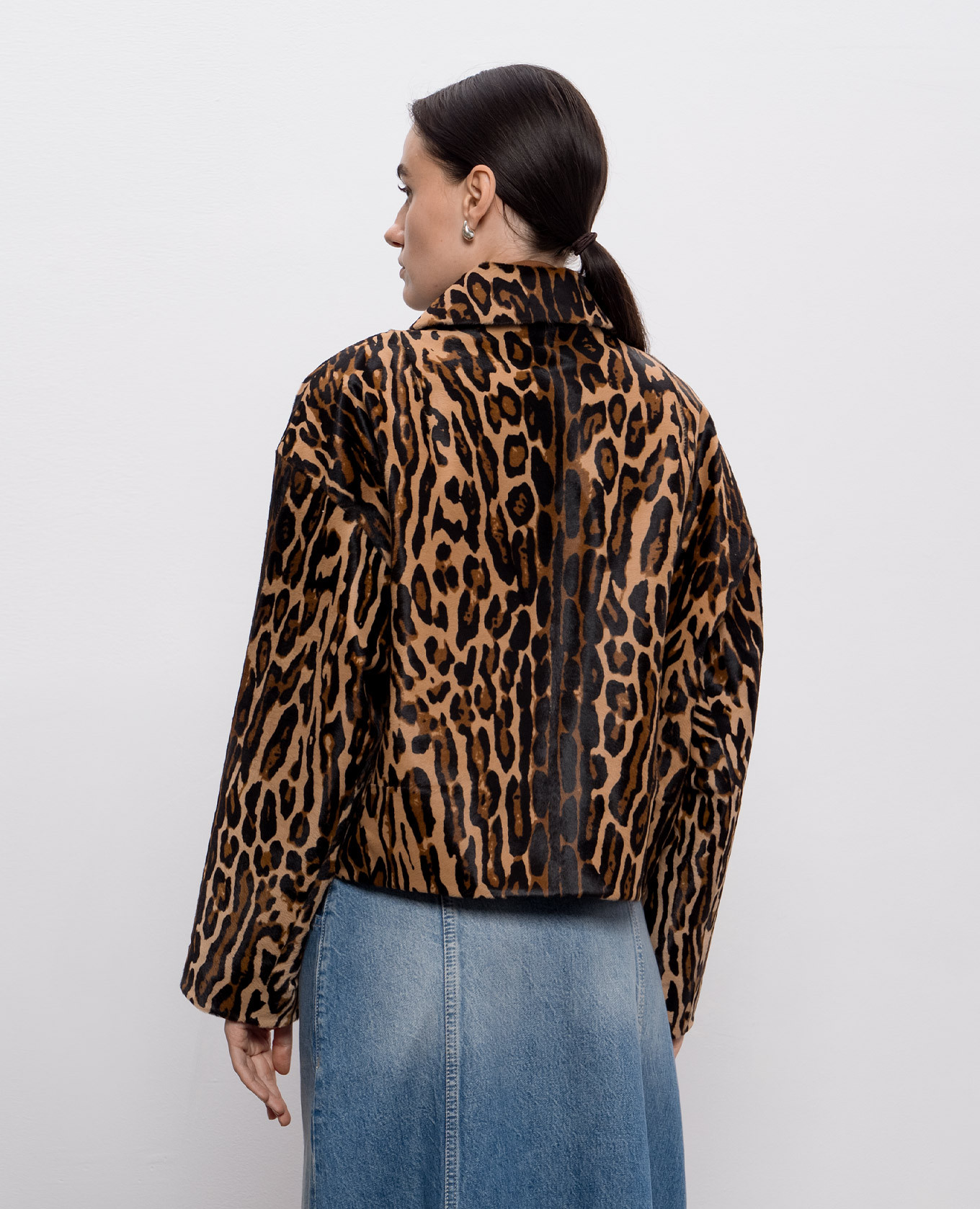 Brown leather jacket with animal print Babe Pay Pls 4
