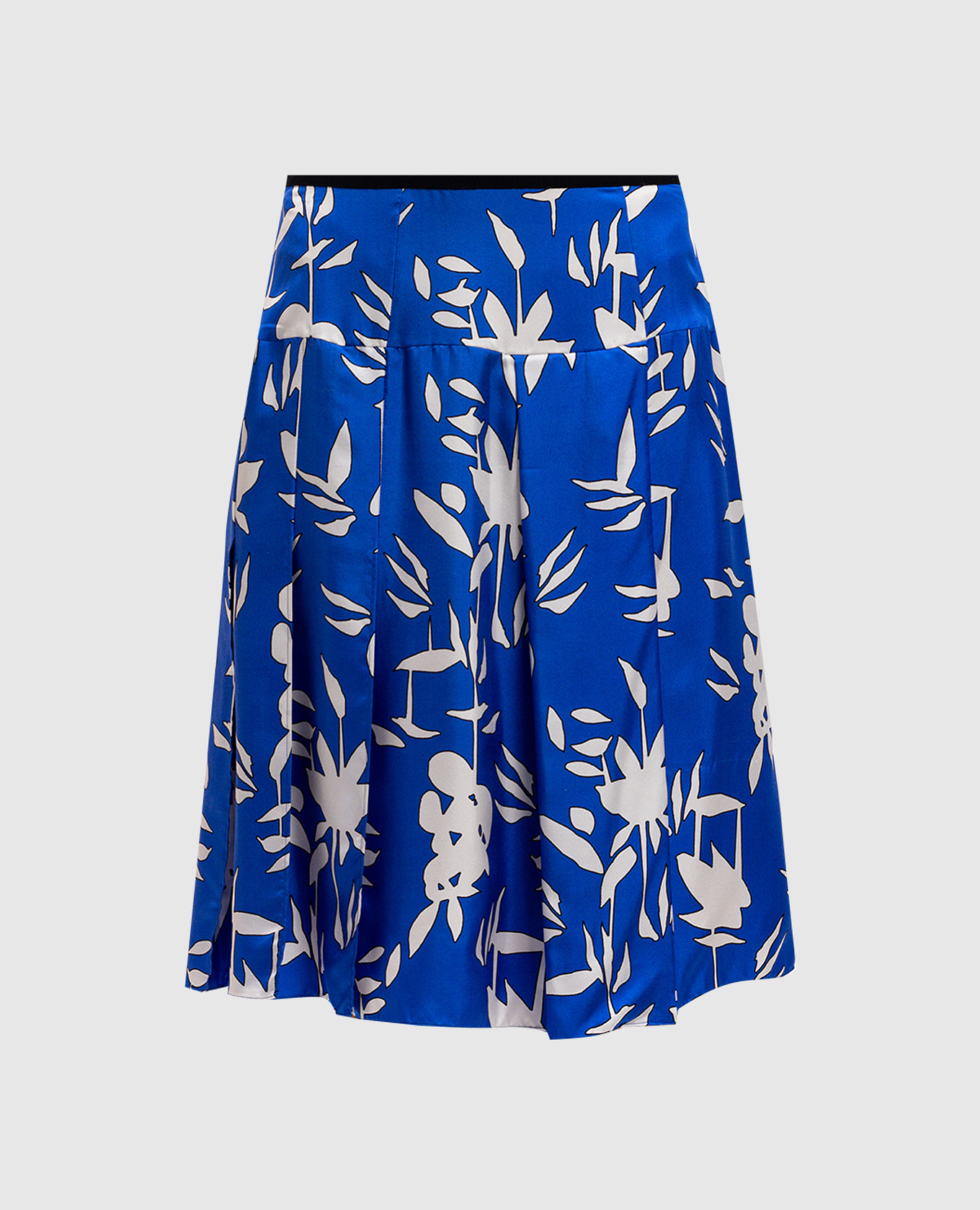 

Blue skirt made of silk with a floral print Marni