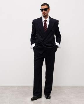 Saint Laurent Blue wool pants 844153Y5K32