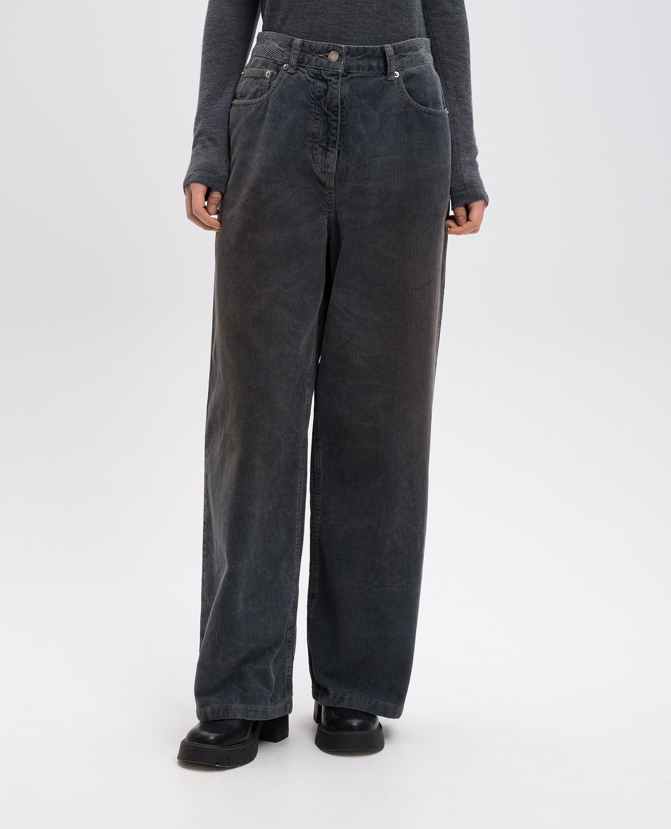 Dirty Dying blue corduroy pants Juun.j 3