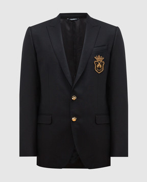 Dolce&Gabbana Black wool and silk Martini jacket G2LK0ZFU3H1