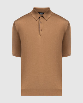 Stefano Ricci Brown silk polo shirt K616006P13F25102