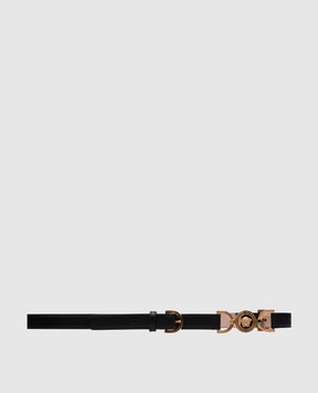 Versace Black leather belt with Medusa emblem 95 1014415DV3T