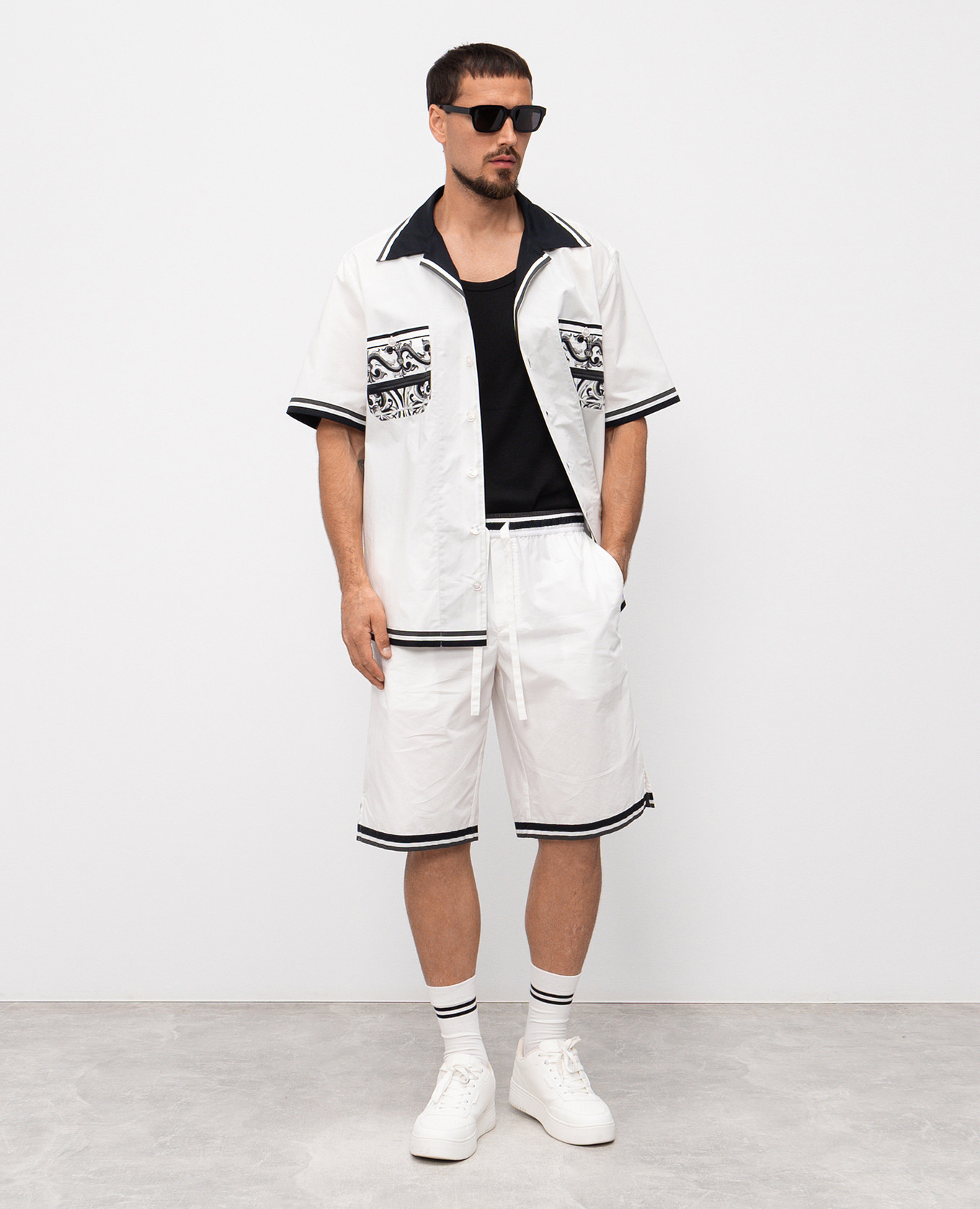 

White shorts with Majolica print Dolce&Gabbana