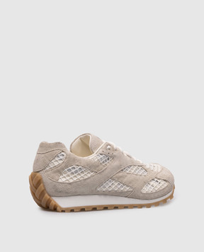 Bottega Veneta Gray Orbit combo sneakers with logo patch 797306V4JE1