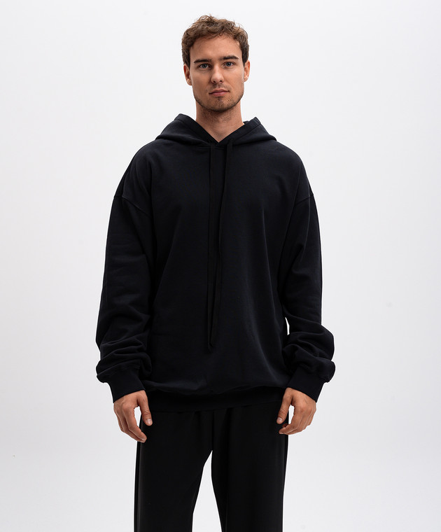 Ann Demeulemeester - Black hoodie with Dieter print