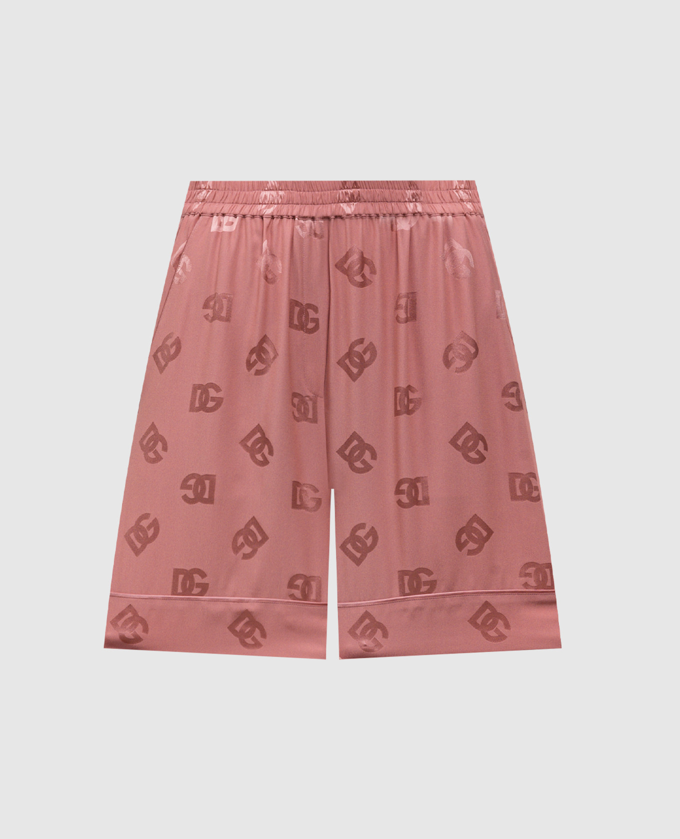 

Pink silk shorts with logo pattern Dolce&Gabbana