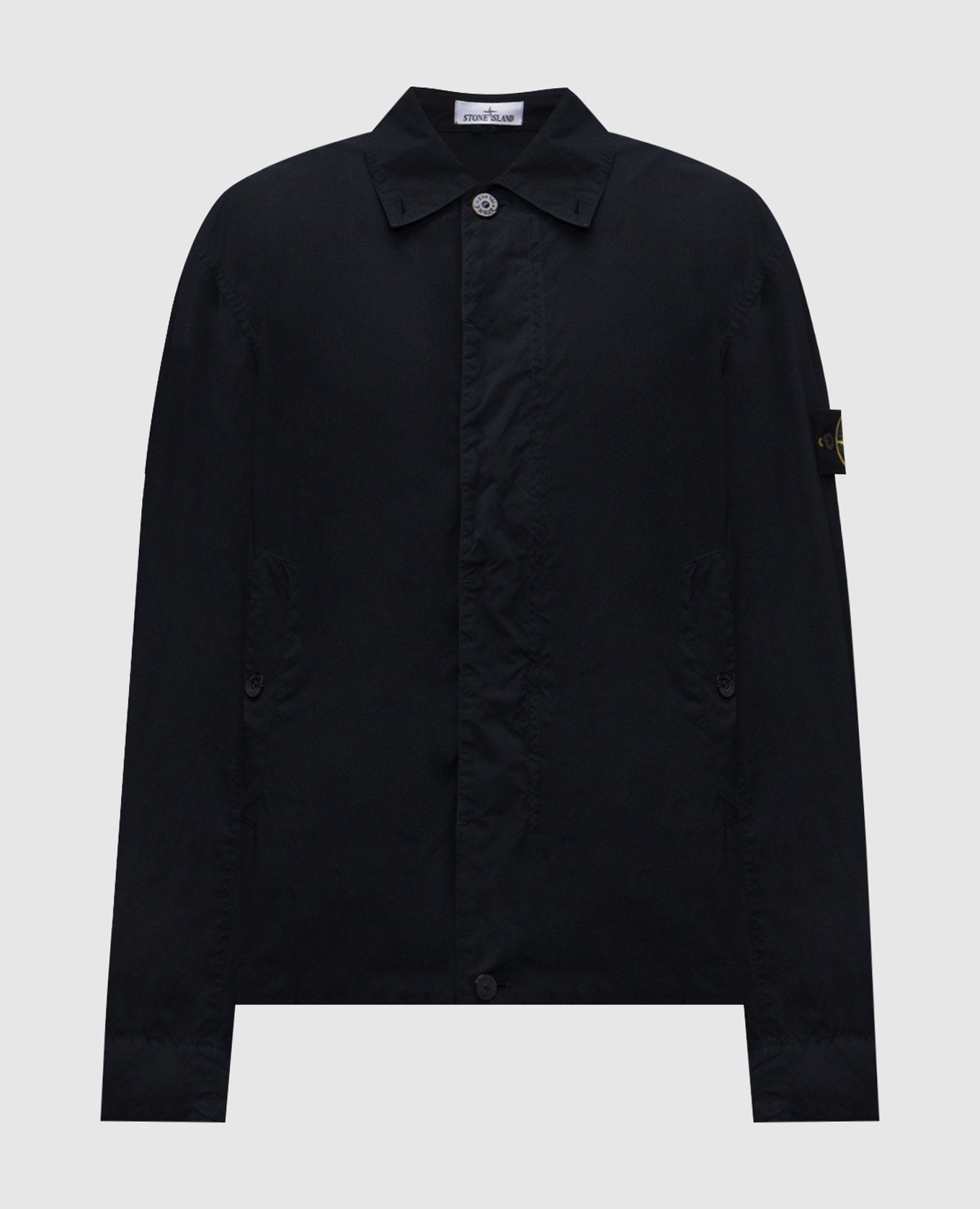 

Light Compact Touch Poly TC blue windbreaker with logo Stone Island